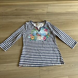 DISNEY PARKS TOMMY BAHAMA WOMENS MINNIE MOUSE 3/4 SLEEVE TOP SHIRT S SMALL‎